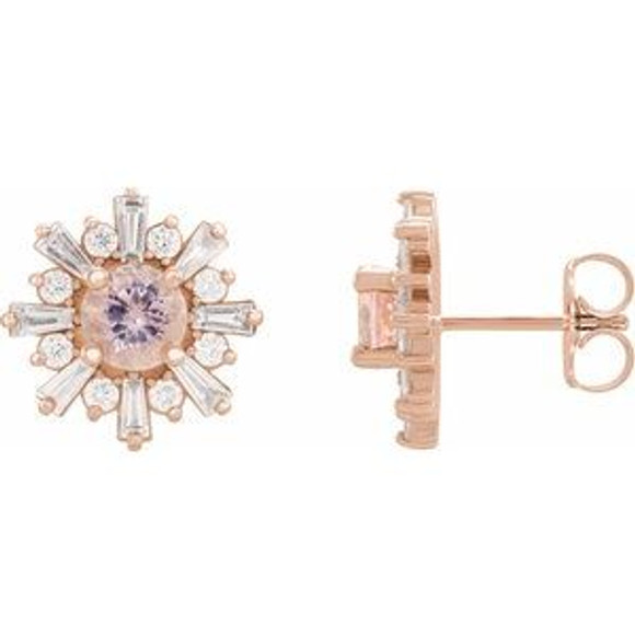 Turn heads with these eye-catching morganite earrings.