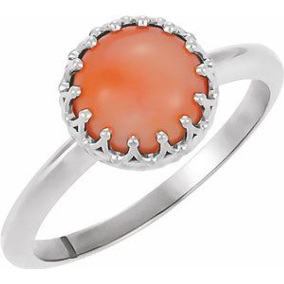 Stylish pink coral ring is a timeless jewelry item made in the highest standards for Gemstone Fashion jewelry. Polished to a brilliant shine.