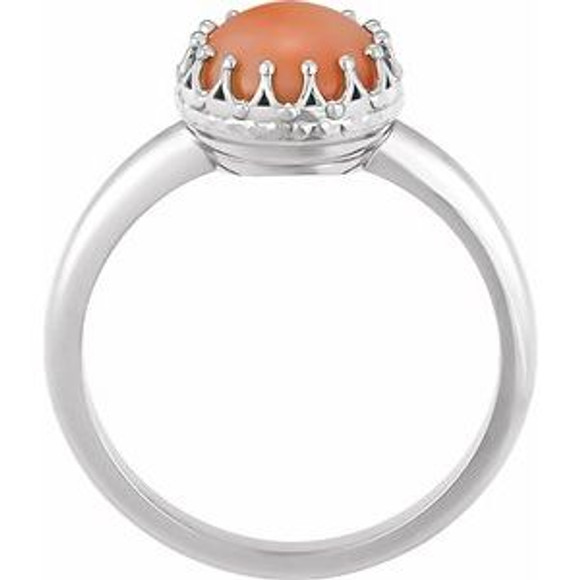 Stylish pink coral ring is a timeless jewelry item made in the highest standards for Gemstone Fashion jewelry. Polished to a brilliant shine.