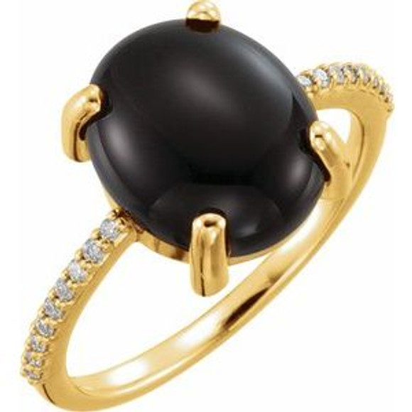 Wear bold color in a sophisticated way with this black onyx ring, an anytime choice you'll turn to often.