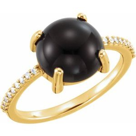 Wear bold color in a sophisticated way with this black onyx ring, an anytime choice you'll turn to often.