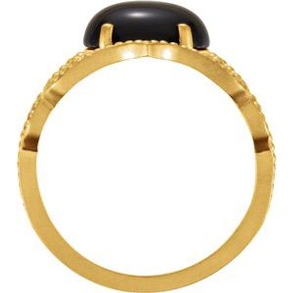 Wear bold color in a sophisticated way with this black onyx ring, an anytime choice you'll turn to often.