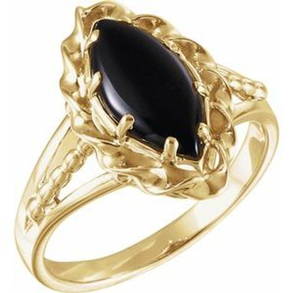 Wear bold color in a sophisticated way with this black onyx ring, an anytime choice you'll turn to often.