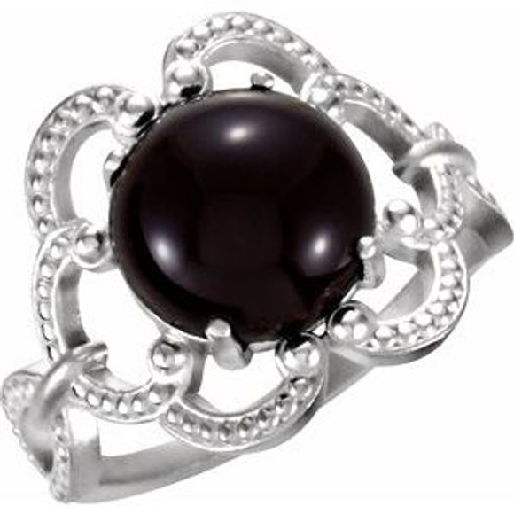 Wear bold color in a sophisticated way with this black onyx ring, an anytime choice you'll turn to often.