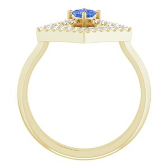 Express your love with this beautiful tanzanite & diamond geometric ring.