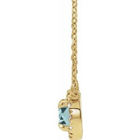 Charm your March-born girl with this beautiful gemstone pendant.