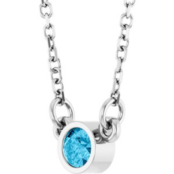 Charm your March-born girl with this beautiful gemstone pendant.