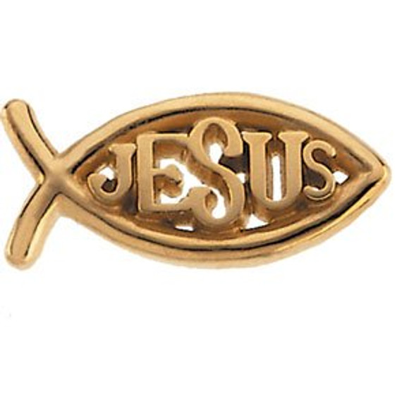 A lovely expression of faith, this lapel pin proclaims deep and heartfelt devotion.