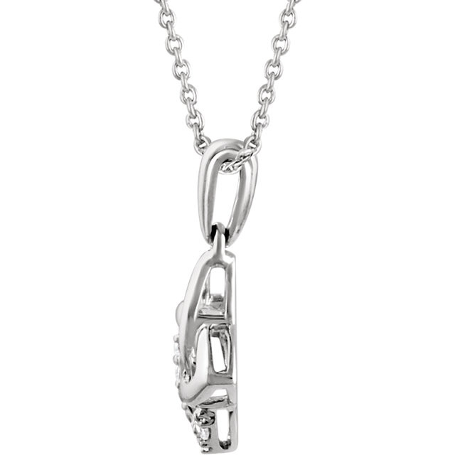 This artfully designed .06 ct. tw. round cut diamond 18" necklace in sterling silver is just what you were looking for. Show off this wonderful necklace with any and every outfit. This necklace is simple yet stunning, captivating like no other.