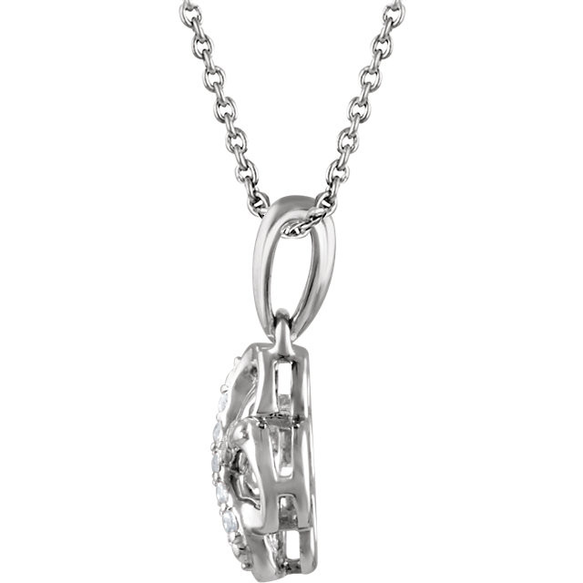 This artfully designed .08 ct. tw. round cut diamond 18" necklace in sterling silver is just what you were looking for. Show off this wonderful necklace with any and every outfit. This necklace is simple yet stunning, captivating like no other.