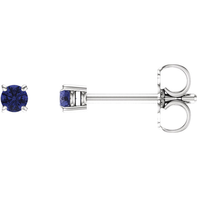 Vivid in color, these petite tanzanite stud earrings feature hand-selected light purplish-blue tanzanites, set off perfectly by 14k white gold four-prong settings