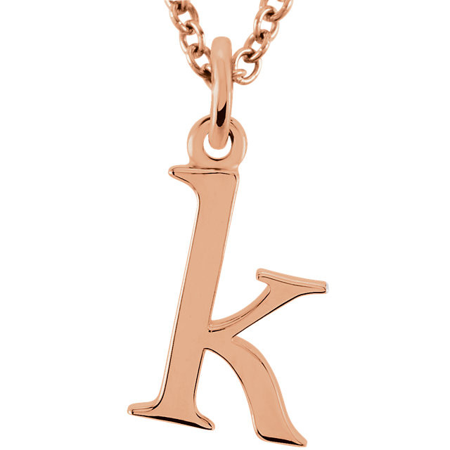 Casual and chic, a lower case initial necklace says a lot about your style. These 16-inch necklaces are available in 14kt white, yellow and rose gold.