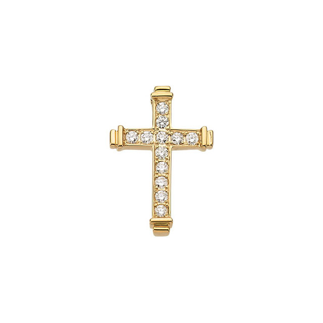 A sparkling representation of your faith. Crafted in 14k gold, this stunning cross pendant is covered in round-cut diamonds (.40 ct. t.w.). Polished to a brilliant shine.