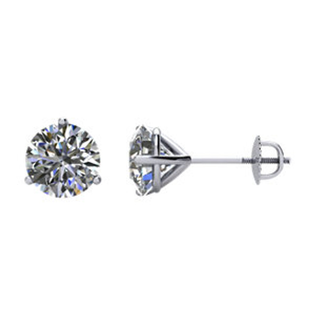Bold and stunning, the outstanding round diamonds in these solitaire stud earrings make a magnificent accompaniment to any style and any look. For a woman whose beauty must be matched with equally striking brilliance, these are a perfect choice. Totaling 1.00 cts., the diamonds' daring sparkle stands out with platinum prongs.