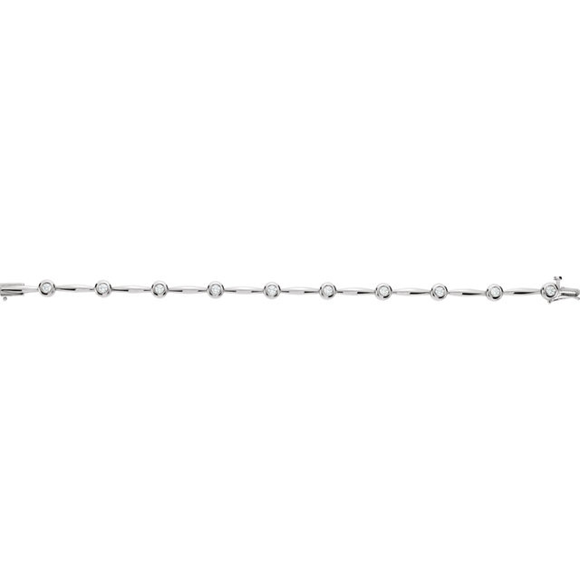 Simple and brilliant, this classic tennis bracelet features 10 round, brilliant diamonds set in 14k white gold.