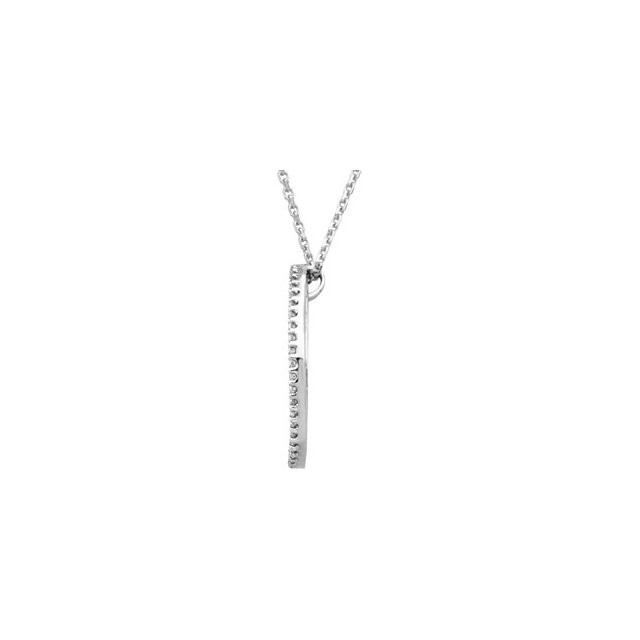 Beautiful 14Kt white gold crescent moon necklace featuring white shimmering diamonds with 1/5 carats of diamonds. Polished to a brilliant shine.