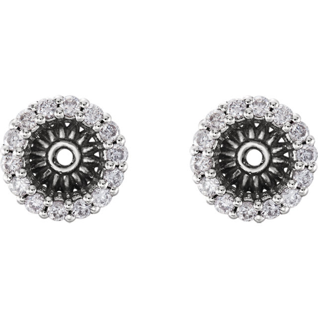 Add beauty to your studs by wearing them with these attractive earring jackets. These twenty four round brilliant cut diamonds of 1/8 ct. (Tw.) are set in 14k white gold to fit your sparkling studs. (Studs not included).