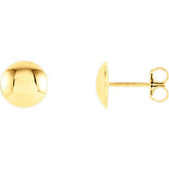 Convex Circle Earrings In 14K Yellow Gold has a bright polish to shine and perfect for everyday wear.