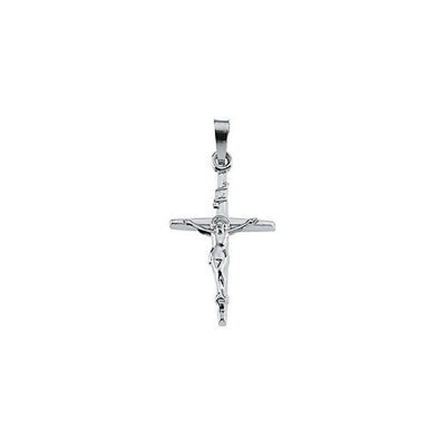 An iconic religious symbol, this 14K white gold polished crucifix pendant makes a thoughtful gift. Chain sold separately!