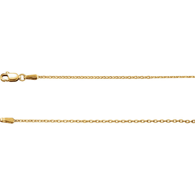 A classic look that complements any attire, this cable chain is a terrific every day option. Fashioned in 14K gold, this 1.50mm cable chain is a great look alone, pair this chain with your favorite charm to create a personalized pendant. Polished to a brilliant shine.