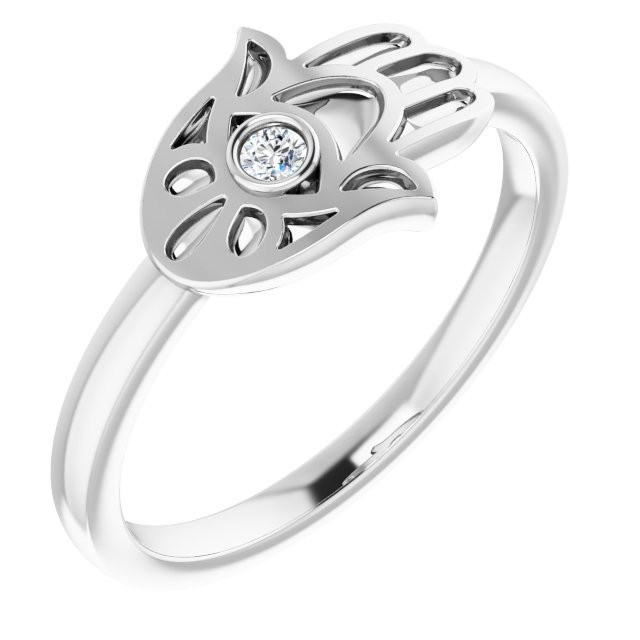 Ward off evil spirits - and be super stylish - with this diamond hamsa fashion ring in 14k white gold. 