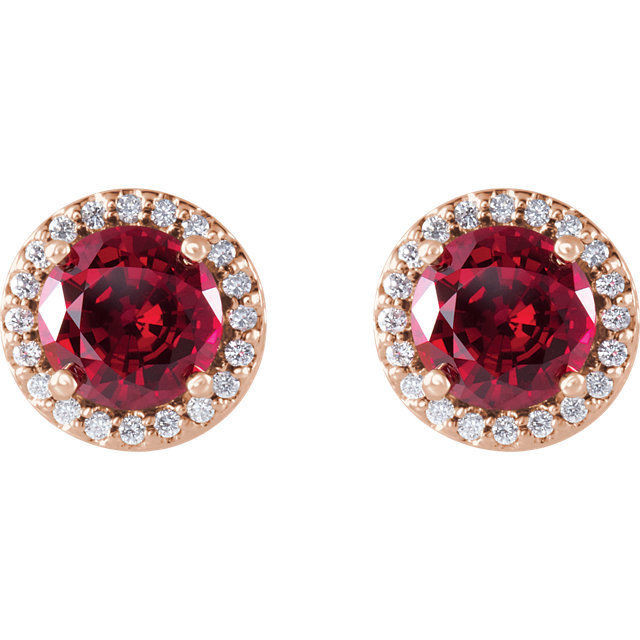 These gemstone and diamond stud earrings are certain to resonate with her divine taste.