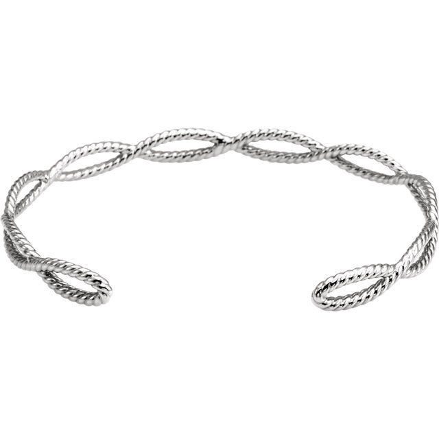 Add a touch of sparkle to your wrist with this elegant and rope cuff 7" bracelet