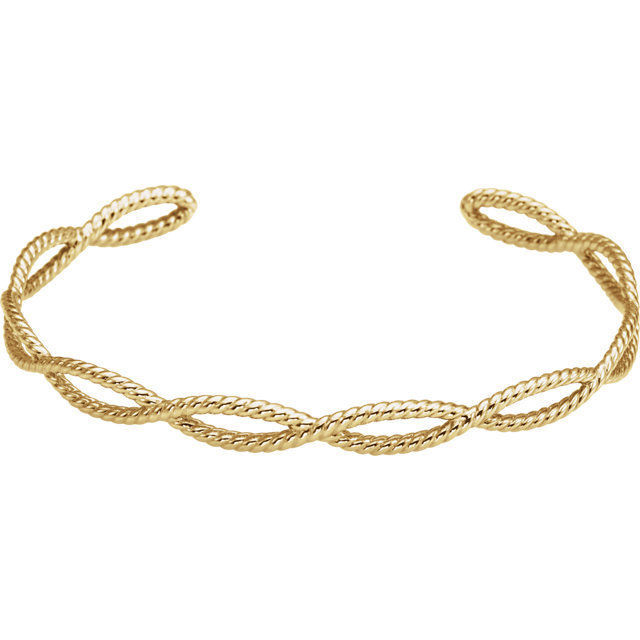 Add a touch of sparkle to your wrist with this elegant and rope cuff 7" bracelet.