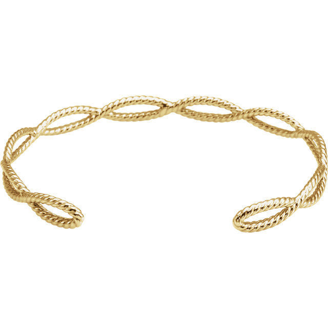 Add a touch of sparkle to your wrist with this elegant and rope cuff 7" bracelet.