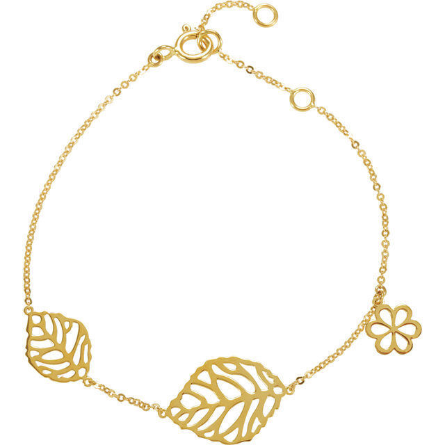 Express your style through this beautiful bracelet in 14k yellow gold. Polished to a brilliant shine.