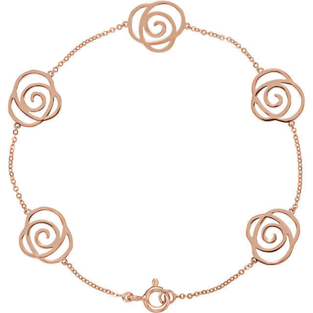 Express your style through this beautiful bracelet in 14k rose gold. Polished to a brilliant shine.