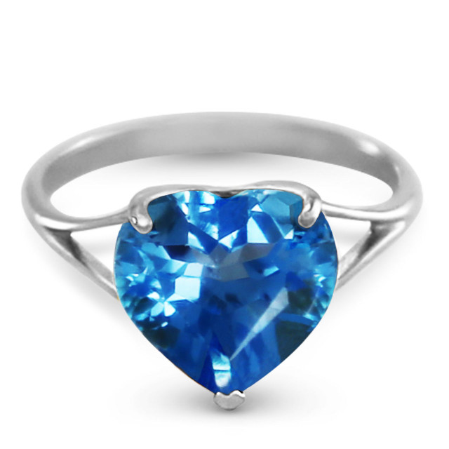 Natural Blue Topaz 10 mm Heart Gemstone Solitaire Ring in your choice of 14K White, Yellow or Rose Gold. This ring makes an amazing gift for that special someone.