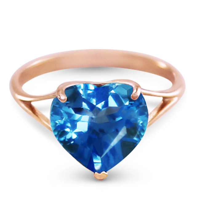 Natural Blue Topaz 10 mm Heart Gemstone Solitaire Ring in your choice of 14K White, Yellow or Rose Gold. This ring makes an amazing gift for that special someone.