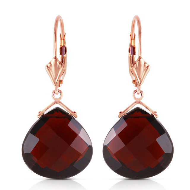This gorgeous, affordable leverback garnet pair of earrings is perfect for you or a loved one. Forged by hand with passion and precision, this piece is a pure example of how beautiful it is when gemstones and gold come together to form exquisite jewelry that will dazzle the eye and last for generations to come. Available in 14K yellow, white or rose gold.