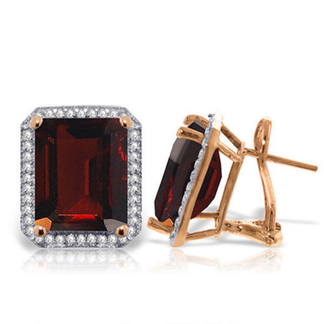 Show off a classic with these garnet gemstone earrings, framed in 14k gold.