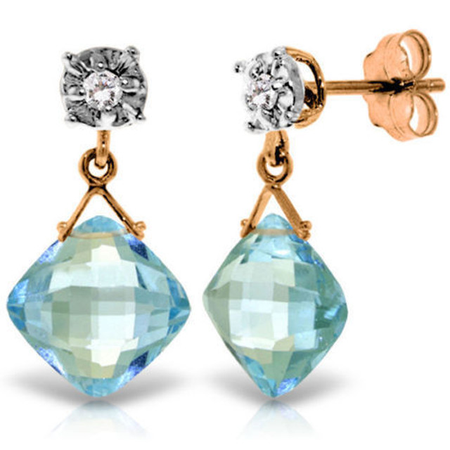 This gorgeous, affordable stud blue topaz pair of earrings is perfect for you or a loved one. Forged by hand with passion and precision, this piece is a pure example of how beautiful it is when gemstones and gold come together to form exquisite jewelry that will dazzle the eye and last for generations to come. Available in 14K yellow, white or rose gold.