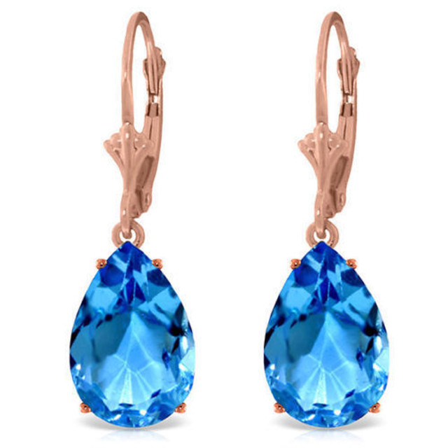  These brilliantly colored 14k gold Lever Back Earrings with Natural Blue Topaz are sure to inspire thoughts of crystal clear beaches and summer days. Blue topaz comes in many hues, but these bright earrings are something special. Each pear shaped topaz is 6.5 carats in size, and hangs about 1.15 inches from the ear lobe.

These earrings come in yellow, white or rose gold to meet your needs. Customize the perfect pair of earrings just for you or someone special. Lever back earrings are comfortable and easy to wear all day. These make a great gift too!