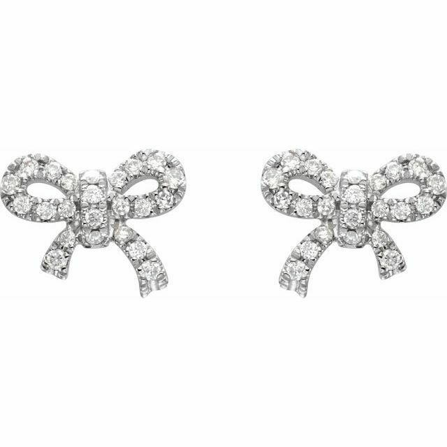 These exquisite diamond bow stud earrings offer beauty equaled only to her own. Classic and elegant, these earrings captivate with 1/5 ct. t.w. of diamonds and a polished shine.