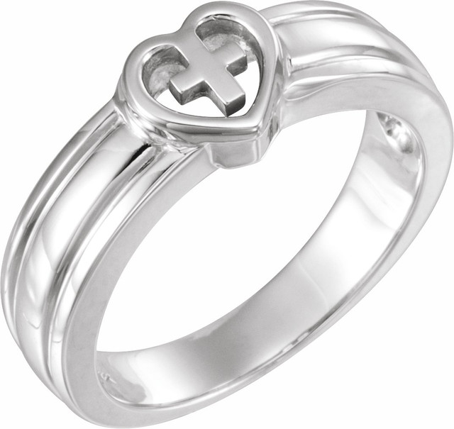 Let your faith be the center of your life, as this symbolic sterling silver ring implies.