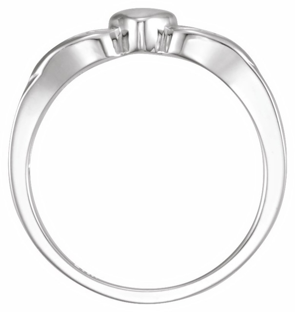 Let your faith be the center of your life, as this symbolic 14k white gold ring implies. Heart & Cross Ring In 14K White Gold. Polished to a brilliant shine.