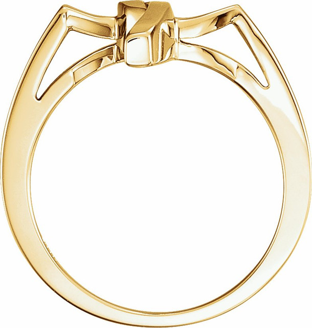 This lovely ring for her features a cross design styled in 10K yellow gold.