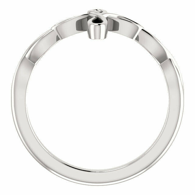 This lovely ring for her features a cross design styled in platinum.