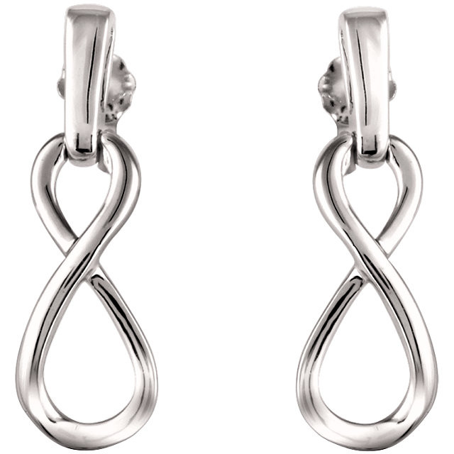 Great looking 14Kt gold Infinity-Inspired Dangle earrings. The total weight of the earrings is 2.71 grams. The length of the earrings is 25.85mm.