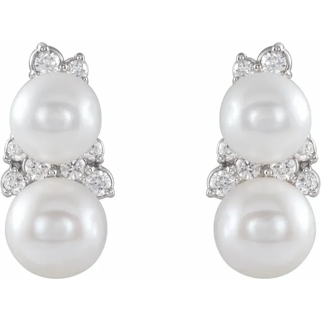 These freshwater cultured pearl earrings are perfect worn alone or paired with a pearl necklace for a posh look.