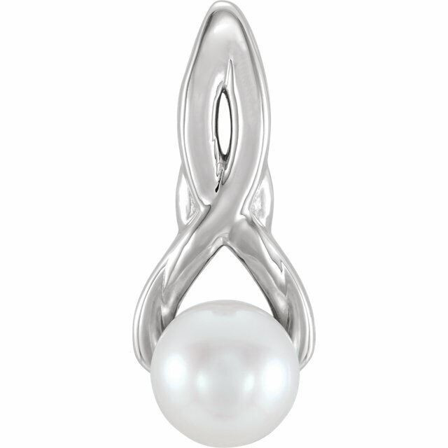 Modern and alluring, this freeform pearl pendant is destined to be admired. Created in sterling silver, this sumptuous style showcases a luminous 6.0-6.5mm cultured freshwater pearl. Polished to a brilliant shine.