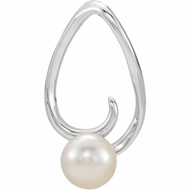 Modern and alluring, this freeform pearl pendant is destined to be admired. Created in sterling silver, this sumptuous style showcases a luminous 5.5mm cultured freshwater pearl. Polished to a brilliant shine.