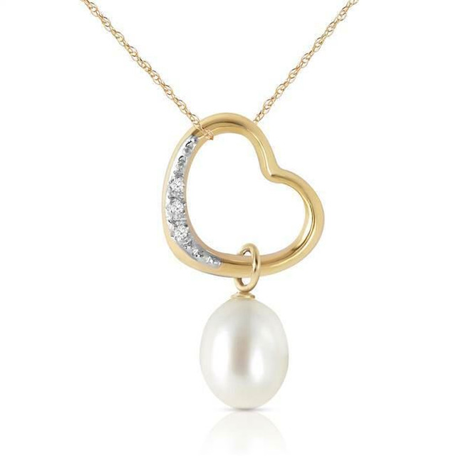  This gorgeous, affordable pearl necklace is perfect for you or a loved one. Forged by hand with passion and precision, this piece is a pure example of how beautiful it is when gemstones and gold come together to form exquisite jewelry that will dazzle the eye and last for generations to come. Available in 14K yellow, white or rose gold.