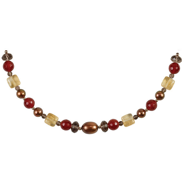 Product Specifications

Quality: 14K Yellow Gold

Jewelry State: Complete With Stone

Gemstone Shape: Various

Gemstone Type: Gemstone & Chocolate Pearl

Weight: 0.65 grams

Length: 18.00 Inch Chain

Finished State: Polished
