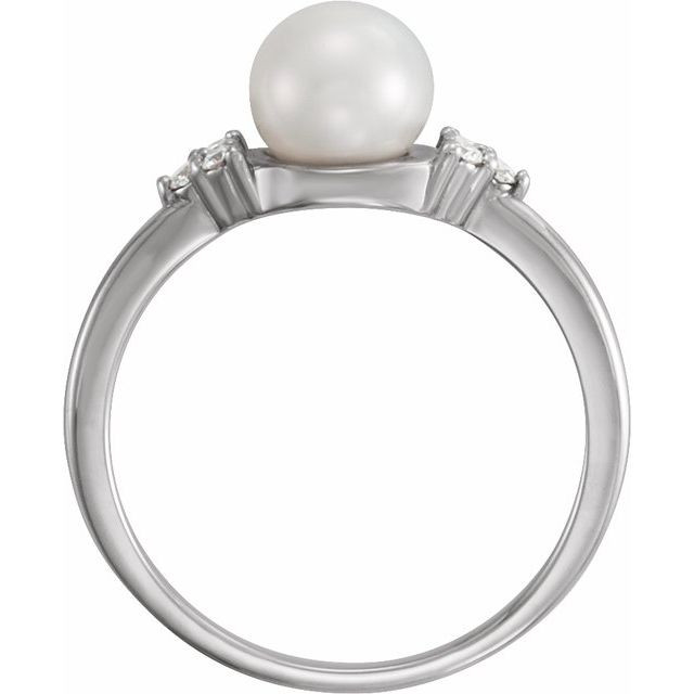 Celebrate their June birthday with this delightful cultured pearl and diamond ring.