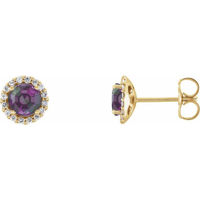 The perfect gift for her June birthday, these alexandrite earrings offer eye-catching style